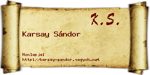 Karsay Sándor névjegykártya