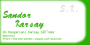 sandor karsay business card